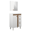 Ver imagem 1 de Conjunto Gabinete e Espelho para Banheiro com Pé 60 Cm Ariel