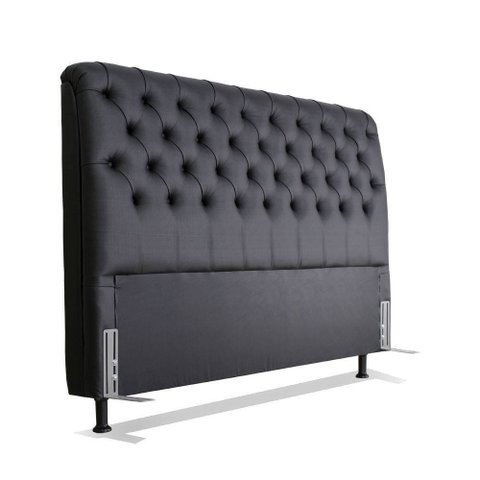 Cabeceira de Cama Box Casal Queen 158cm Larhome Padua Courino Preto