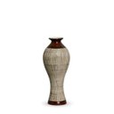 Ver imagem 1 de Vaso Califórnia P Decoração Em Cerâmica Marrom E Palha Ganash