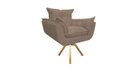 Ver imagem 2 de Poltrona Decorativa Opala Base Giratória Suede Capuccino Ms Decor