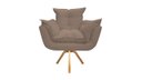 Ver imagem 1 de Poltrona Decorativa Opala Base Giratória Suede Capuccino Ms Decor