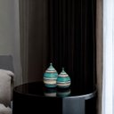 Ver imagem 4 de Dupla Garrafa Mimo Decoração em Cerâmica Azul e Palha Marrakesh