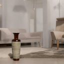 Ver imagem 2 de Vaso Madri Decoração em Cerâmica Marrom e Palha Ganash