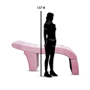 Ver imagem 4 de Maca Estética e Escada para Extensão de Cílios Veludo Rosa