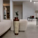 Ver imagem 3 de Vaso de Chão Grande para Sala Paris Marrom e Palha Ganash
