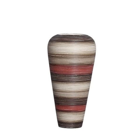 Vaso Atlanta M Decoração Em Cerâmica Vermelho e Marrom Terracota
