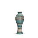 Ver imagem 1 de Vaso De Mesa Califórnia P Decoração Em Cerâmica Azul e Palha Marrakesh