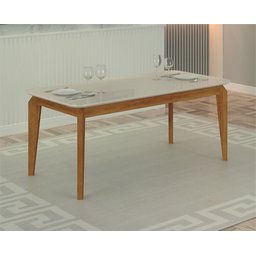 Mesa de Jantar 8 Lugares Tampo Mdf/vidro Brenda 180cm Moveis Leifer Cadeiras Não Inclusas Freijó/off - 3 Mesa de Jantar 8 Lugares Tampo Mdf/vidro Brenda 180cm Moveis Leifer Cadeiras Não Inclusas Freijó/off - 3