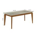 Ver imagem 2 de Mesa de Jantar 8 Lugares Tampo Mdf/vidro Brenda 180cm Moveis Leifer Cadeiras Não Inclusas Freijó/off