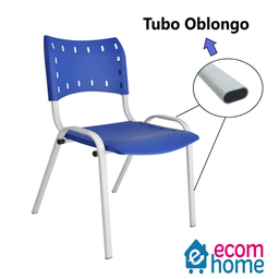 Jogo Mesa 120x70 para Restaurante Comércio com 4 Cadeiras Iso Azul Base Branca Ecomhome - 5