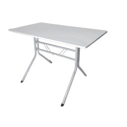 Jogo Mesa 120x70 para Restaurante Comércio com 4 Cadeiras Iso Azul Base Branca Ecomhome - 7