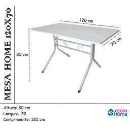 Jogo Mesa 120x70 para Restaurante Comércio com 4 Cadeiras Iso Azul Base Branca Ecomhome - 8