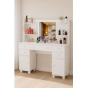 Ver imagem 2 de Penteadeira Camarim com Prateleiras e Portas para Maquiagem Quarto ou Closet Espelho Grande