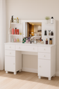 Ver imagem 2 de Penteadeira Camarim com Prateleiras e Portas para Maquiagem Quarto ou Closet Espelho Grande
