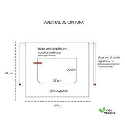 Avental Verde Cintura Algodao Cafeteria Bar Vegano 2un - 4