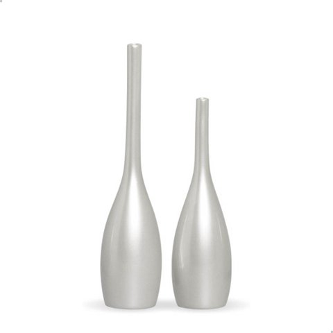 Vaso Decorativo de Cerâmica para Sala Dupla Tulipa Pérola