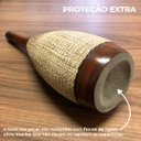 Ver imagem 3 de Garrafa Lira P Decoração Em Cerâmica Marrom e Palha Ganash