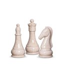 Ver imagem 1 de Trio Peças De Xadrez Rainha, Bispo E Cavalo Bege Petra