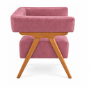 Ver imagem 5 de Poltrona Decorativa Mirela Suede Design Moderno Pés Madeira:Rosa