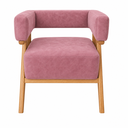 Ver imagem 6 de Poltrona Decorativa Mirela Suede Design Moderno Pés Madeira:Rosa