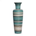 Ver imagem 1 de Vaso de Chão Grande Azul e Palha Madri Marrakesh