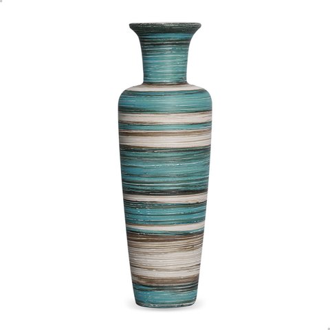 Vaso de Chão Grande Azul e Palha Madri Marrakesh