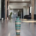 Ver imagem 2 de Vaso de Chão Grande Azul e Palha Madri Marrakesh