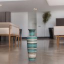 Ver imagem 6 de Vaso de Chão Grande Azul e Palha Madri Marrakesh