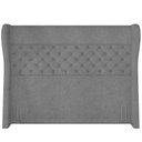 Ver imagem 4 de Kit Cabeceira Cama Box Queen 160 Cm Madrid com Puff Recamier Santorini Bouclê Cinza - Lyam Decor