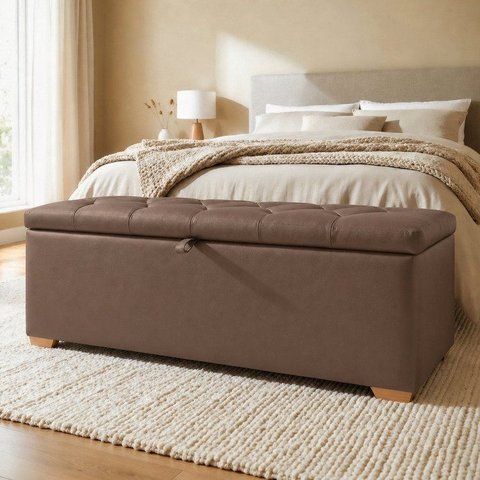 Puff Baú Cama 193cm Paris com Assento Confortável