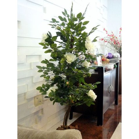 Planta Artificial ROSEIRA CHILENA BRANCA 1,30 metros de altura