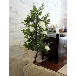 Planta Artificial ROSEIRA CHILENA BRANCA 1,30 metros de altura - 4