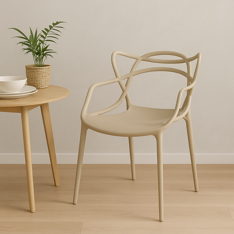 Cadeira Allegra Nude Polipropileno – Design Icônico e Sofisticado