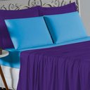 Ver imagem 3 de Jogo de Cama King Nobre 4 Peças Lençol com Elástico de 30cm de Altura Malha 100% Algodão - Roxo