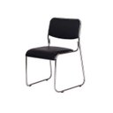 Ver imagem 2 de Kit 4 Cadeiras Office Dakar Preta Base Fixa Cromada