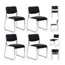 Ver imagem 1 de Kit 4 Cadeiras Office Dakar Preta Base Fixa Cromada