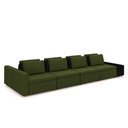 Ver imagem 2 de Sofá Ilha com Encosto e Almofadas Móveis Olimpo 425cm Modulado Linho/pu Verde/preto G45 - Gran Belo