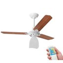 Ver imagem 1 de Ventilador de Teto Lumi Loren Sid Branco Pás Mogno com Controle Remoto - 127V
