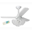 Ver imagem 1 de Ventilador de Teto 3 Lâmpadas Tulipa Loren Sid Branco com Controle Remoto - 220V