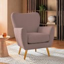 Ver imagem 1 de Poltrona Decorativa Luxo Moderna Sala de Estar Recepção Amélia Linho