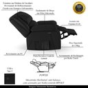 Ver imagem 3 de Poltrona do Papai Reclinável Sala de Cinema Barcelona Power Touch Usb Pu Preto G23 Encantum
