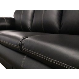Conjunto Sofá de Couro Gana 3 e 2 Lugares - Preto - 9