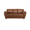 Sofá de Couro Gana 3 Lugares - Conhaque com Brilho - 1