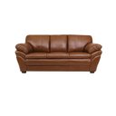 Ver imagem 1 de Sofá de Couro Gana 3 Lugares - Conhaque com Brilho