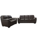 Ver imagem 1 de Conjunto Sofá de Couro Connor - 3 e 2 Lugares - Capuccino Pigmentado