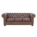 Ver imagem 1 de Sofá Chesterfield de Couro 3 Lugares - Tabaco Encerado