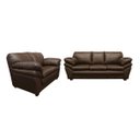 Ver imagem 1 de Conjunto Sofá de Couro Gana 3 e 2 Lugares - Marrom