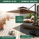 Ver imagem 3 de Ombrelone Guarda Sol Piscina Jardim LED Aluminio 3m c/ Base