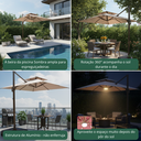 Ver imagem 4 de Ombrelone Guarda Sol Piscina Jardim LED Aluminio 3m c/ Base