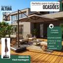 Ver imagem 5 de Ombrelone Guarda Sol Piscina Jardim LED Aluminio 3m c/ Base